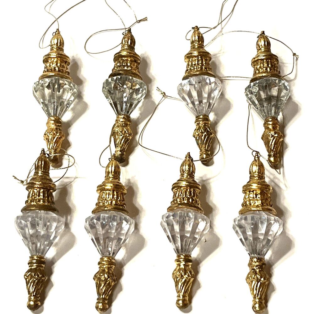 Vintage Chandelier Hanging Christmas Ornaments  Faux Crystal Beads Bohemian